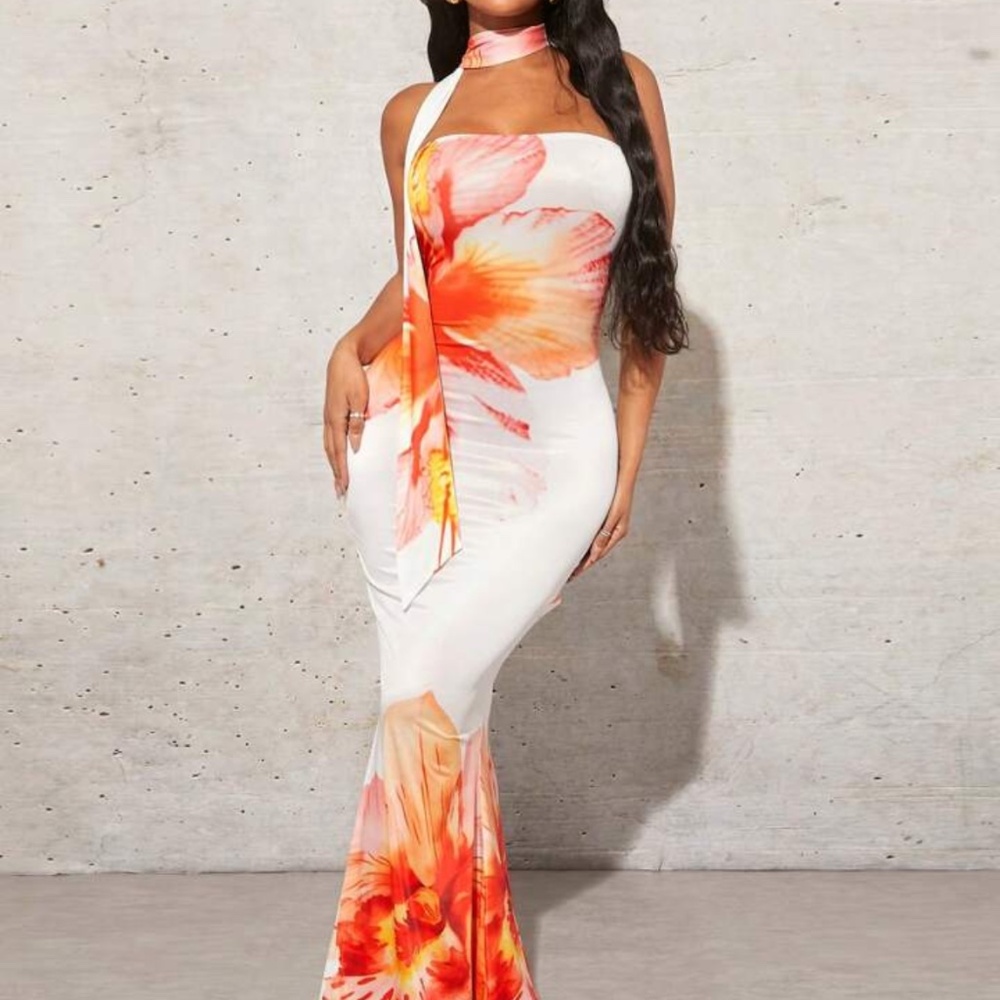 Summer Floral Print Bodycon Date Night Dress